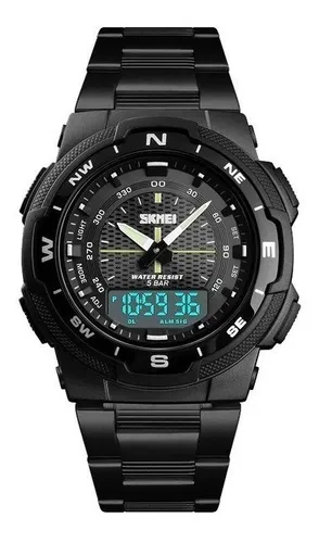 Relojes Skmei 1370 Acero Ana Digi crono luz alarma Japan
