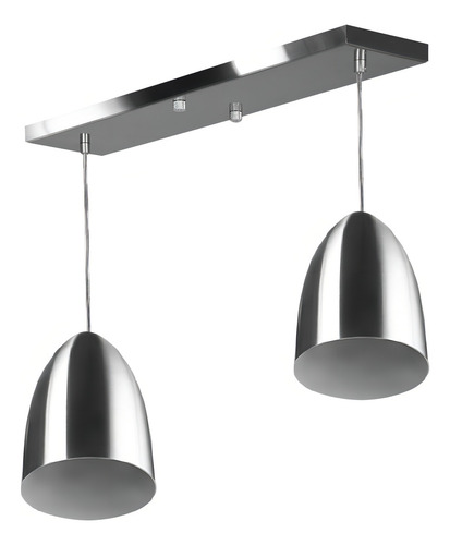 Lustre Pendente Sadan Duplo Base Retangular Escovado