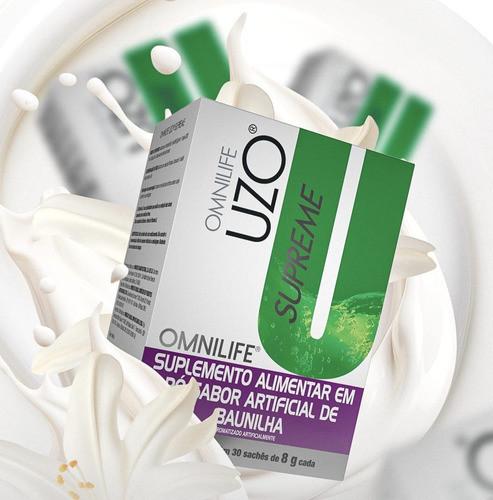 Omnilife Uzo Pó Nutricional Caixa 30 Sachês Com 8g Baunilha
