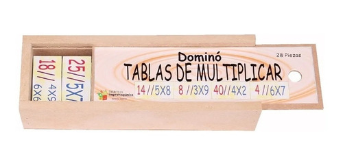Dominó Tablas De Multiplicar De Madera, Educativo, Didáctico