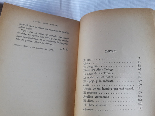 Imagen 4 de 7 de El Libro De Arena Jorge Luis Borges Emece 1º Ed. Marzo 1975