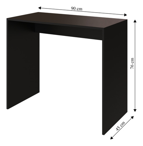 Mesa Escrivaninha Minimalista Pequena Sem Gaveta - Preto | Magazine Decor