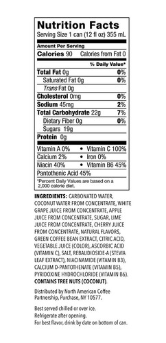 Agua D Coco Con Cereza Y Limonada Starbucks Refreshers 355ml