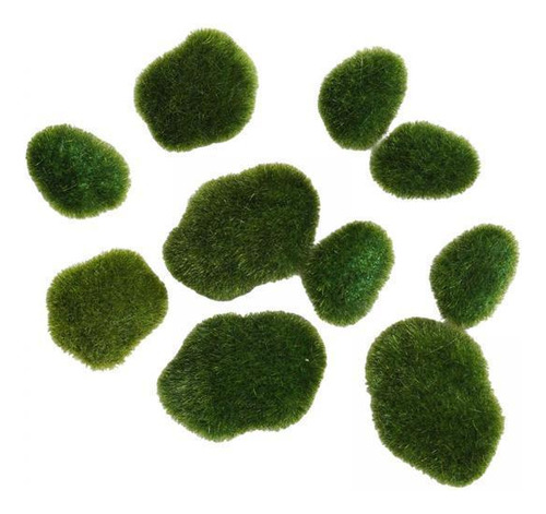 4 X 10 Pçs Pedras Artificiais De Musgo Falso Verde Bolas De