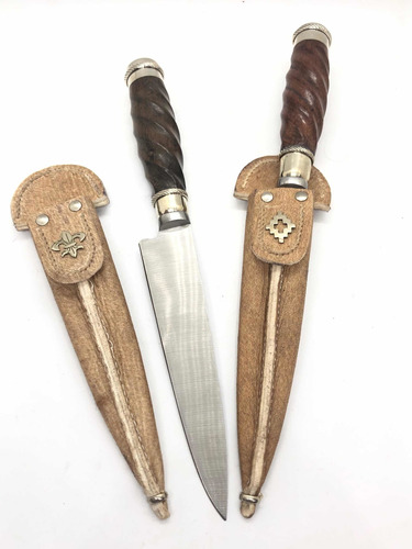 Cuchillo Artesanal Acero Inox Mango Madera Guayubira Y Alpac