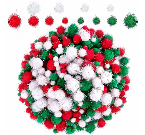 Bqtq 2100 Bola Pompon Navidad Purpurina Para Hacer Idad