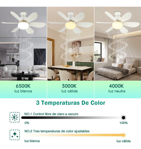 Ventilador Techo Con Luz 40w 3vel 52cm + Control Remoto