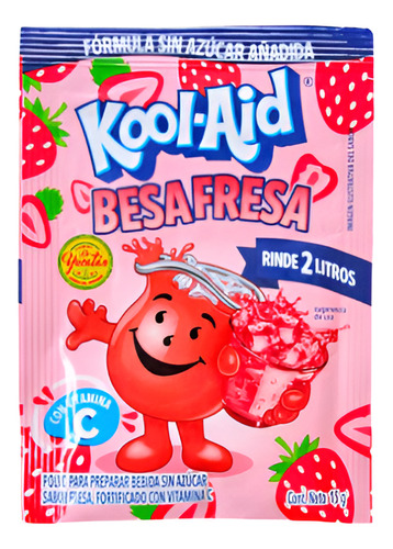 Caja 6 Sobres 15g C/u Kool-aid Besafresa Rinde 2lts Cada Uno