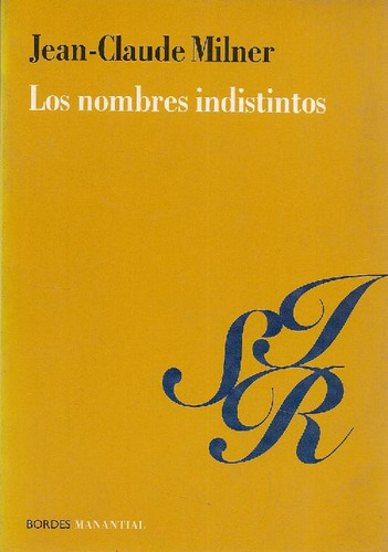 Libro Los Nombres Indistintos De Claude Lévi Strauss Jean Mi