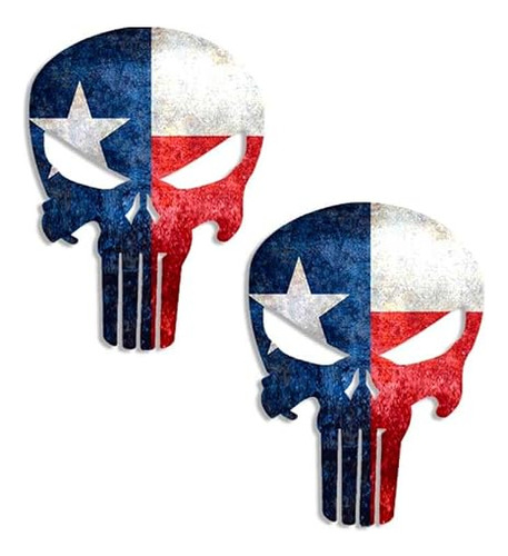 Pegatina De Cráneo Bandera De Texas Punisher, Calcoman...
