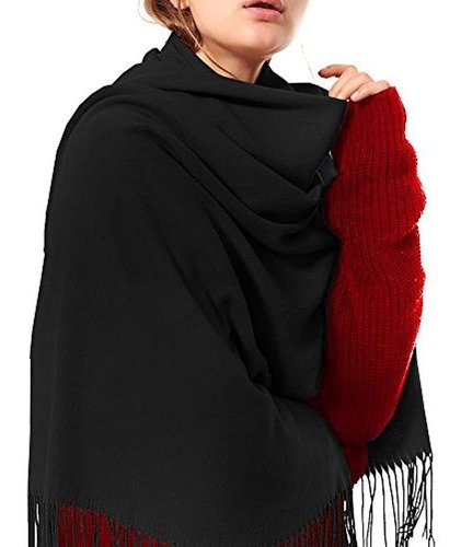 Womens Gruesas De Lana Suave De Cachemira Pashmina Chal Wrap