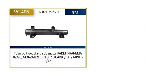 Cano Tubo Refrigeração Dagua Monza 95/...s/ar Quente