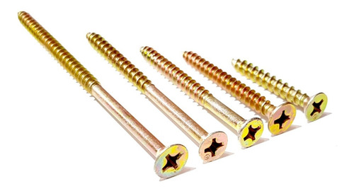 Imagen 2 de 5 de Tornillos Madera Fix 5 X 60 Mm Cabeza Fresada X 500 Verashop