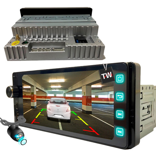 Som Multimídia Genko 1din Espelha Carplay C/ Câmera De Ré Cor Chevrolet Prisma