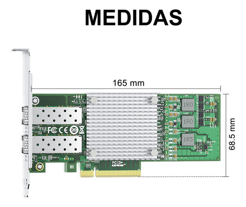 Placa de Red Pcie X8 Dual Sfp+ 10g Broadcom Bcm57810s 10gtek - apto Hp 530sfp