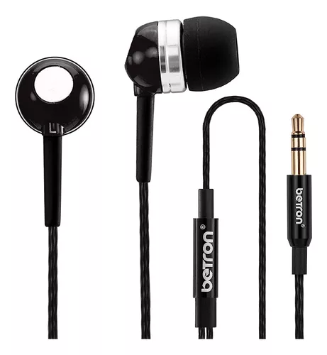  Betron MK23 Auriculares intrauditivos con cable con micrófono,  puntas de auriculares aislantes de ruido, graves fuertes de 0.138 in, cable  plano sin enredos para teléfonos, iPhone, iPad, iPod, reproductores MP3,  tabletas