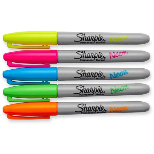 Sharpie Neon Plumones Marcadores Permanentes Fosfo Fino 5pz