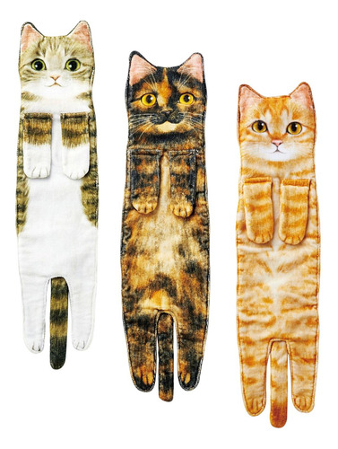 3pcs Multipurpose Cat Funny Hand Towels Drying Hands