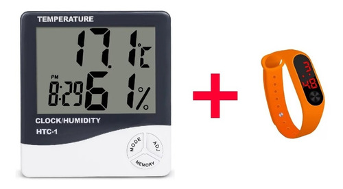 Medidor/humedad/temperatura/reloj+reloj Pulsera/deportivo 