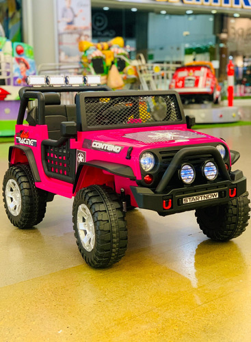 Carro Montable Jeep Con Luz Y Sonido Color Fucsia Para Niñas