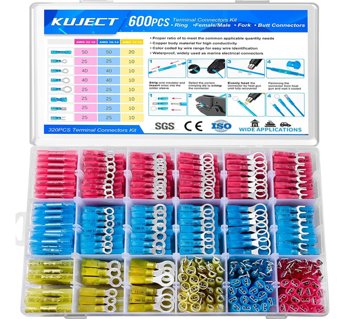 Kit De Conectores De Cable Termorretráctiles Kuject De 600 P