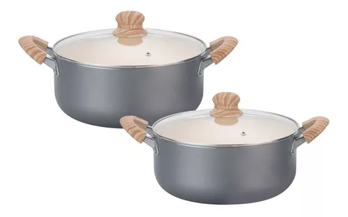 Set Cocina Acero Cerámica Ollas Cacerola 3 Piezas Oryx