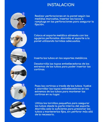 Barras De Cortina Extensibles Metálicas 120-210 Cm Guiza