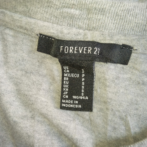 Blusa Crotop Gris Forever 21 Talla S De Mujer (18)-i17 (Usado)