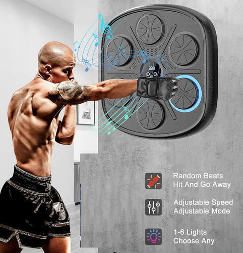 Maquina De Boxeo Musical Inteligente Con Bluetooth Y Guantes