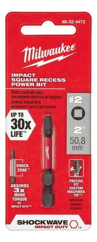 Punta Power Bit Quadrado #2 50 mm Milwaukee 48324472