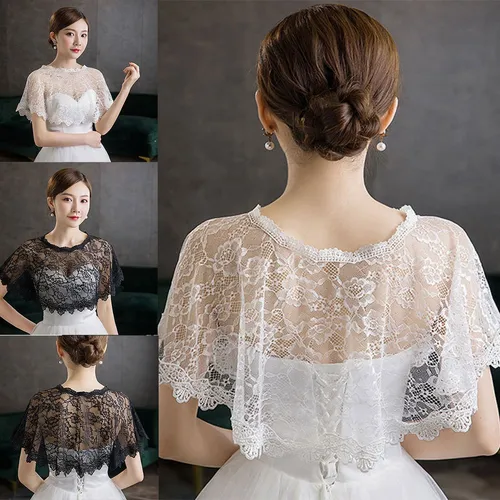 Chal De Encaje Floral For Mujer, Envoltura De Bolero Nupcia