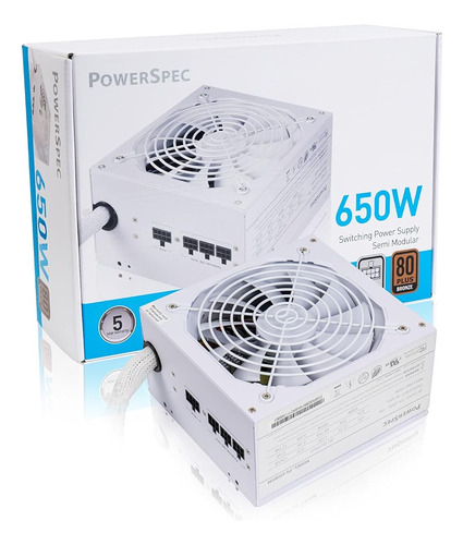 Fuente De Alimentación Powerspec 650w Semi Modular 80 Plus B