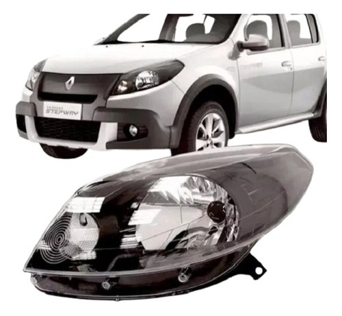 Optica Renault Sandero 2011 2012 2013 2014 2015 Negra