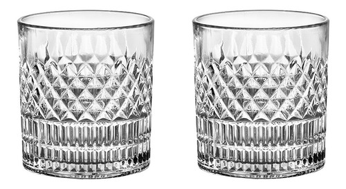 Jogo 2 Copos De Cristal Para Whisky Baixos Drinks Luxo