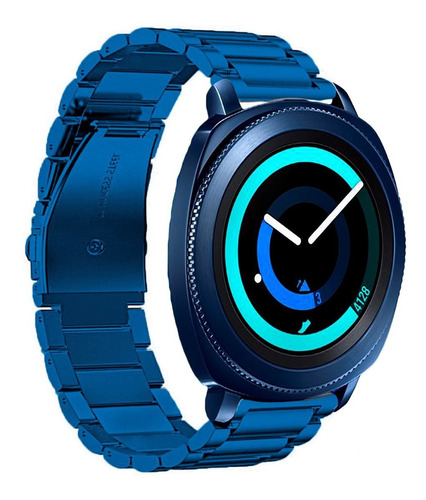 Correa De Eslabones Azul De Lujo Para Samsung Gear Sport