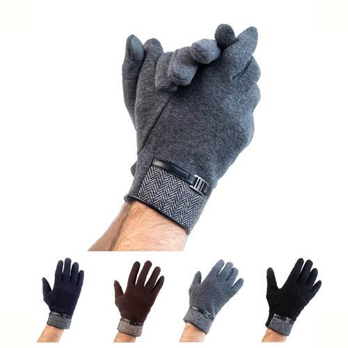 Imagen 1 de 8 de Guante Hombre De Tela Para El Frio Para Pantallas Táctiles.
