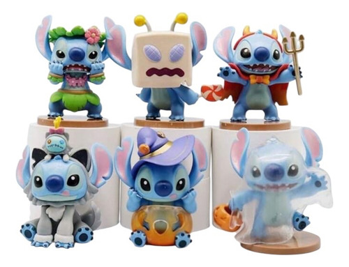 Set X6 Figura Stitch De Llilo & Stitch Calidad Premiun