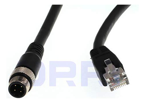 Conector Ethernet Drri M12 De 4 Pines Con Código D Macho A R
