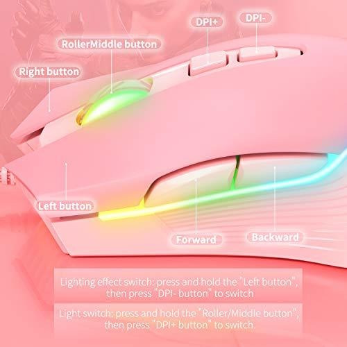 Rgb Gaming Mouse Wired Usb Optical Computer Mice With 6 Dpi