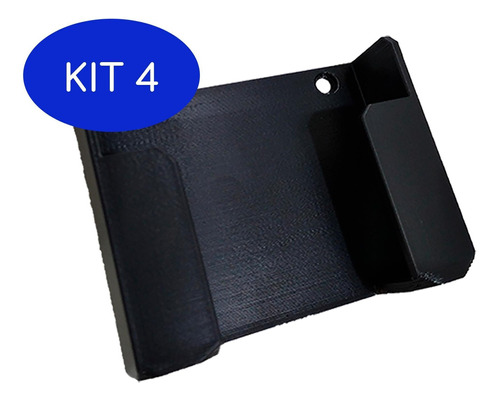 Kit 4 Suporte Celular S10 Plus De Parede - Preto