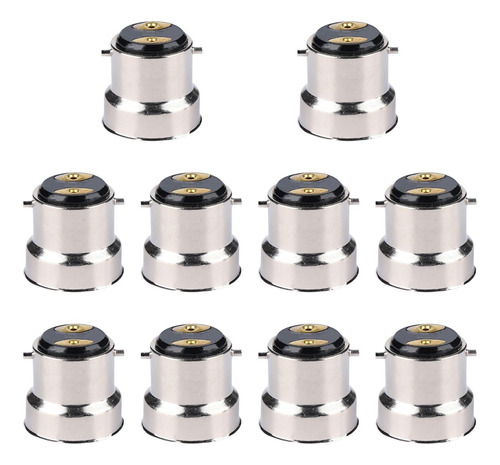 10x Convertidor De Bombilla B22 A E27, Portalámparas, Base