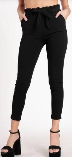 Pantalon De Bengalina Elastizada Vestir Tiro Alto Chupin