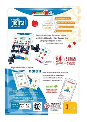 Imagen 3 de 5 de Juego Cerebromania Conexion Mental + Memoria Bontus