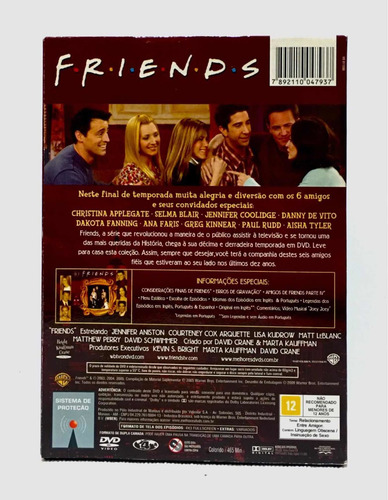 Dvd Friends - 10 Temporada Completa - 4 Discos (Usado)