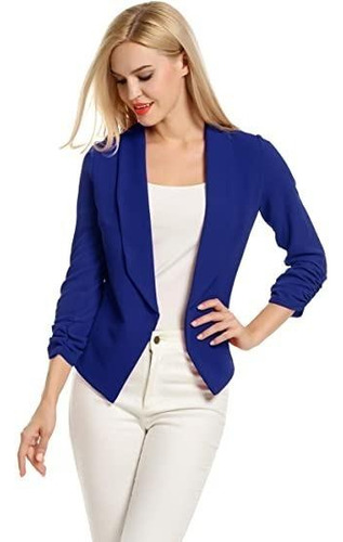 Chaqueta For Mujer Con Manga 3/4 Elegante Oficina Blazer