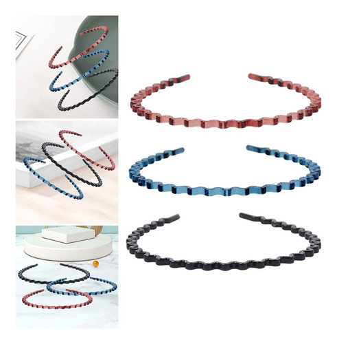3pcs Diadema Para El Cabello De Moda Diseño Ondulado Banda