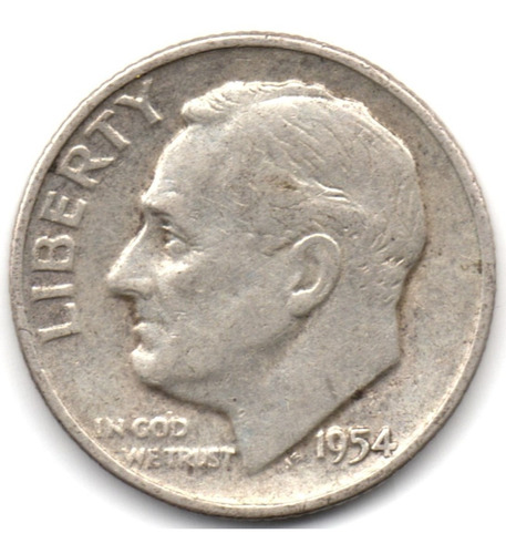 Estados Unidos 1 Dime 1954 D Plata 0,900