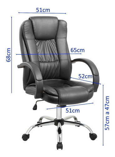 Imagen 4 de 6 de Sillón Ejecutivo Silla Pc Oficina Gerencial Rueda Escritorio