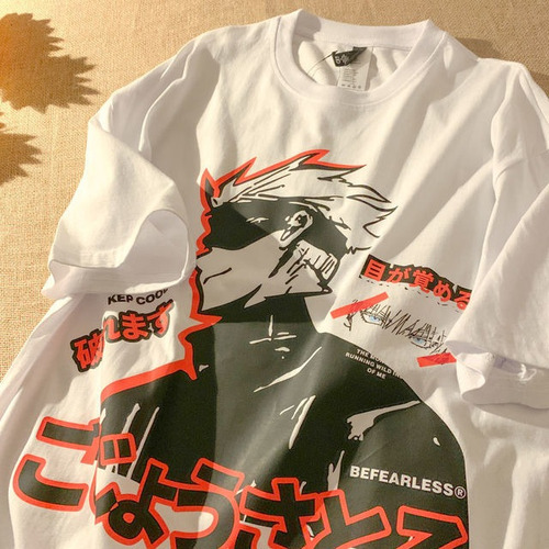 Harajuku Camiseta Hombre Jujutsu Kaisen Impreso Unisex Corto