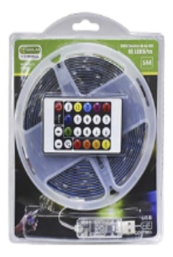 Tira Led Luz Rgb Decorativa Interiores Con Control 8 Watts
